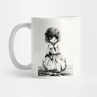 Sketch of a sad girl Mug